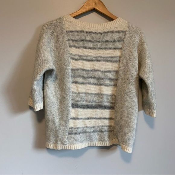 Ann Tylor LOFT cream silver shimmery oversized chunky knit sweater size Small - Picture 4 of 9
